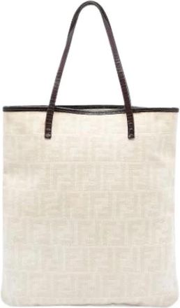 Fendi Pre-owned Canvas Tote - Dames - Vintage Shopper - Beige - ONE Size - Leer - Vintage