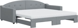 vidaXL Vidaxl - Sof&aacute; Cama Nido Con Colch&oacute;n Tela Gris Claro 100x200 Cm