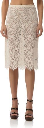 AFRM Arista Lace Midi Skirt in Birch at Nordstrom, Size X-Large