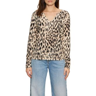 Sanctuary Print Split Neck Knit Top in Gentle Leo at Nordstrom Rack, Size Xx-Small