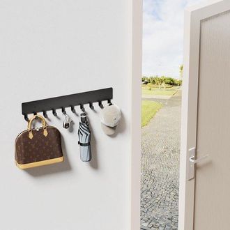 OEM Soporte De Pared Para Llaves - Gancho Para Llaves - Organizaci&oacute;n Del Hogar - Autoadhesivo O Con Taladro - 35 Cm De Largo - Negro