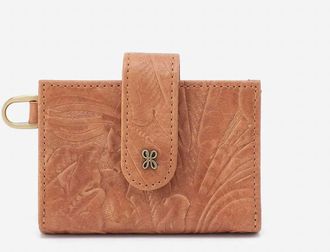 Hobo Womens Jean Accordion Card Case In Saddle Tooled Emboss