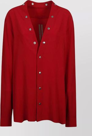 Rick Owens smooth silk shirt button detailing