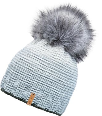 Chillouts Bommelm&uuml;tze CHILLOUTS Klara Hat, Damen, blau, Strick, Materialmix, unifarben, M&uuml;tzen Bommelm&uuml;tze, mit abnehmbarem Kunstfell-Bommel