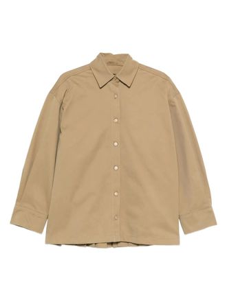 7 For All Mankind pleated-back cotton shirt - women - Cotton - S - Neutrals