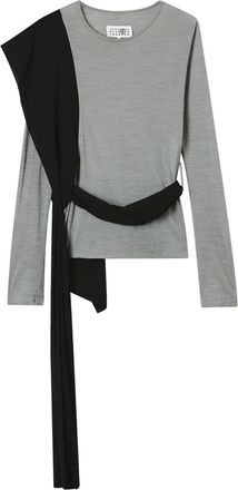 Maison Margiela Top met lange mouwen en gedrapeerd vlak - Grijs
