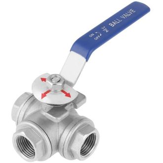 OEM V&aacute;lvula De Bola De Acero Inoxidable Sus304, V&aacute;lvula De Bola De Tres V&iacute;as (dn15 1/2) - Crezuo