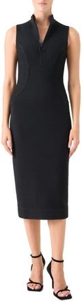 Akris Sleeveless Ottoman Knit Sheath Dress in Black at Nordstrom, Size 10