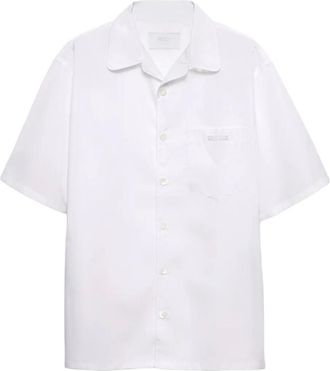 Prada Camicia stile bowling in cotone - Bianco