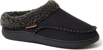 Dearfoams Marshall Microsuede Moccasin Toe Clog Slipper in Black at Nordstrom, Size X-Large