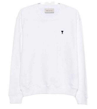 Ami White Crew Neck Sweatshirt