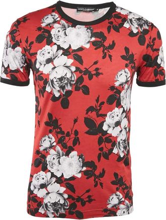 Dolce & Gabbana T-shirt a fiori - Rosso