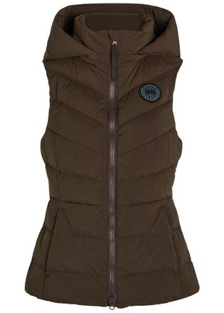 Canada Goose Clair Detachable-hood Padded Shell Gilet - Brown - S (UK8-10 / S)