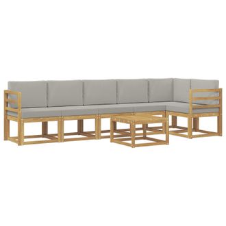 vidaXL Conjunto De Sof&aacute;s De Exterior 7 Pcs Blanco Y Gris Claro Vidaxl