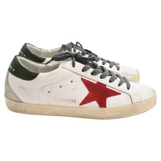 Golden Goose Super-Star Sneakers in White Leather