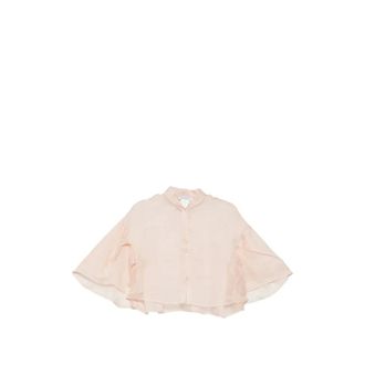 Max Mara Blouses, female, Pink, Size: S Silk organza cape