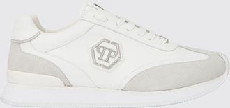Philipp Plein Sneakers low top in pelle e suede con logo Hexagon e monogram