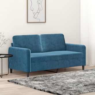 vidaXL Sof&aacute; De 2 Plazas Terciopelo Azul 140 Cm Vidaxl