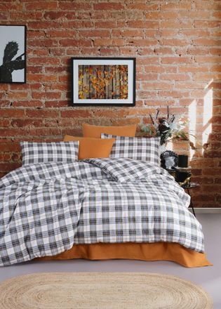 Blanc Avenue Juego de funda de edred&oacute;n 200x200 cm+ 2 FA 65x65 cm franela de algod&oacute;n