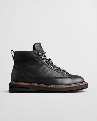 GANT Men Hillprep Mid Leather Boots (43) BLACK