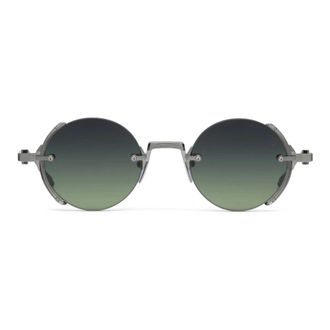 Akoni Jupiter - Ronde Semi-Rimless Zonnebril - Heren - Zonnebrillen - Grijs - ONE Size - Accessoires