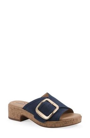 White Mountain Filipia Block Heel Sandal in Dark Blue/Nubuck at Nordstrom Rack, Size 10