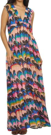 Oliphant Ruffle V Neck Maxi Dress In Venice