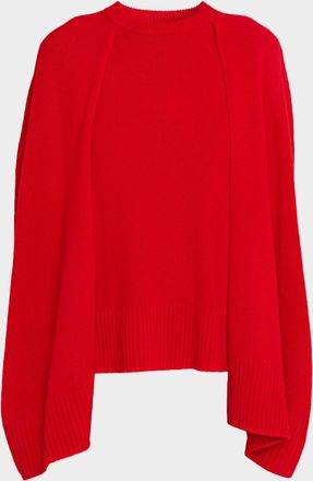 Toteme Cashmere Crewneck Cape Sweater