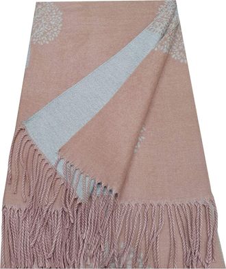 World of Shawls WINTER WARMER Reversible Thick Long Mulberry Tree Print Fashion Scarf Blanket Wrap (Coffee/Grey)