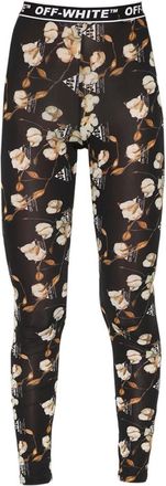 Off-white Floral Logo Print Leggings Size S