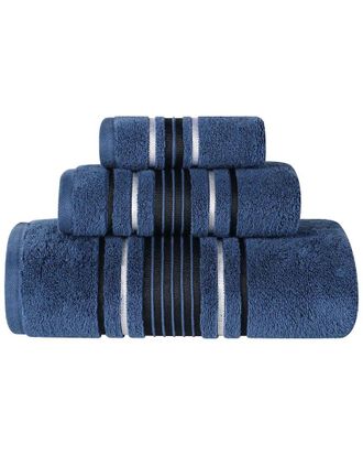 Superior Sadie Zero Twist Cotton Elegant Floral Absorbent 3Pc Solid Towel Set