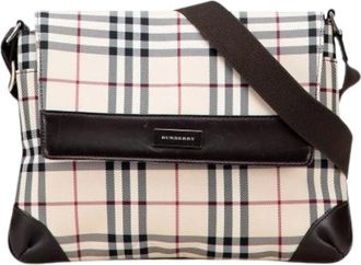 Burberry Pre-owned Cross Body Bags, female, Beige, Size: ONE SIZE Pre-owned Canvas crossbody-bags