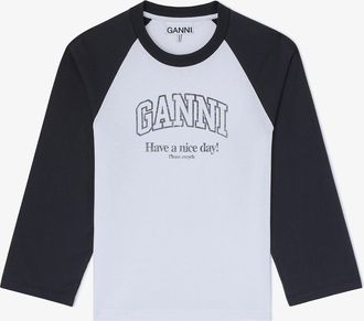 Ganni White Basic T-shirt - Size S Organic Cotton