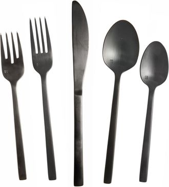 Fortessa Arezzo Brushed Black 18/10 Stainless Flatware Set