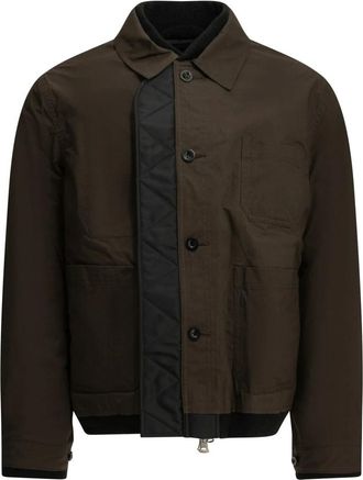 sacai Giacca trapuntata reversibile in nylon twill e ripstop - - Jackets - Uomo - Marrone - L
