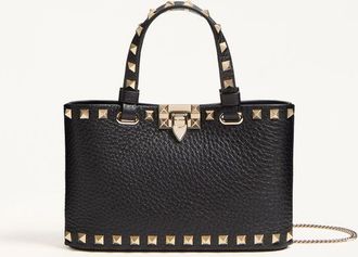Valentino Garavani Rockstud Mini Shopping Bag In Grainy Calfskin Wo