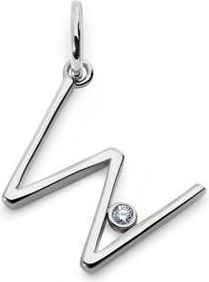 Monica Vinader Lab Grown Diamond Initial Pendant in Sterling Silver W at Nordstrom