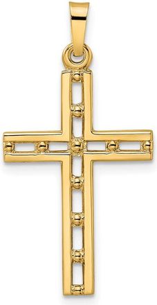 Diamond2Deal 14k Yellow Gold Polished Solid Cross Pendant