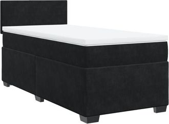 vidaXL Cama Box Spring Con Colch&oacute;n Terciopelo Negro 100x200 Cm Vidaxl