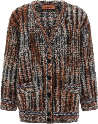 Missoni Cardigans, female, Multicolor, 2XS, Boucl&eacute; Wool Cardigan