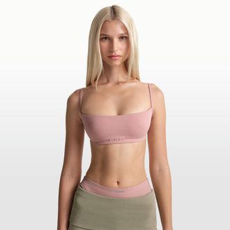 Nike Womens SKIMS Matte Thin-Strap Micro Bra in Pink | BASPT9482W-HIM