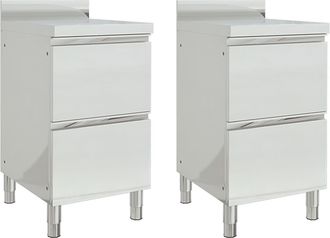 vidaXL Vidaxl - Armarios De Cocina Comerciales Con 2 Cajones (2 Unidades, 50 X 60 X 96 Cm)