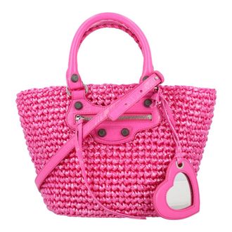 Balenciaga Roze Handtas met Dubbele Handvatten - Dames - Handtassen - Roze - ONE Size - Leer - Tassen