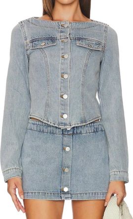 Amanda Uprichard Scorpio Long Sleeve Top In Destiny Wash