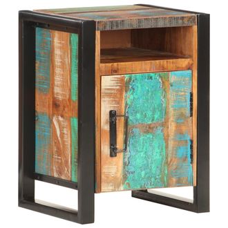 vidaXL Vidaxl - Mesita De Noche De Madera Maciza Reciclada 40x35x55 Cm