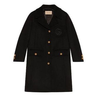 Gucci (WMNS) Gucci Double G Embroidery Wool Coat Black 657054-ZAG3M-1000