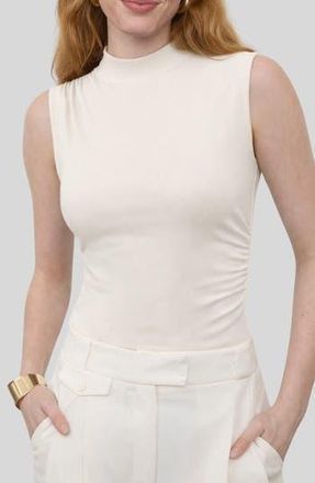Blu Pepper Side Cinched Mock Neck Top in Cream at Nordstrom Rack, Size Medium