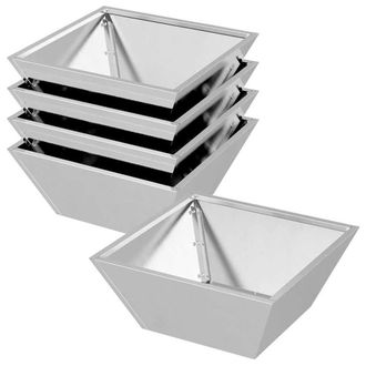 Berkfield Home Garden Bowl Planters 5 pcs 40x40x15 cm Stainless Steel in Silver | Size: 40 x 40 x 15 cm