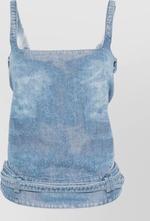 Diesel denim square neck cropped tank top