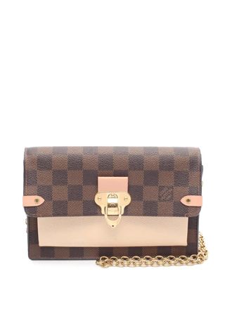 Louis Vuitton Borsa a tracolla Vavin in tela Damier Eb&egrave;ne con catena 2019 - Marrone